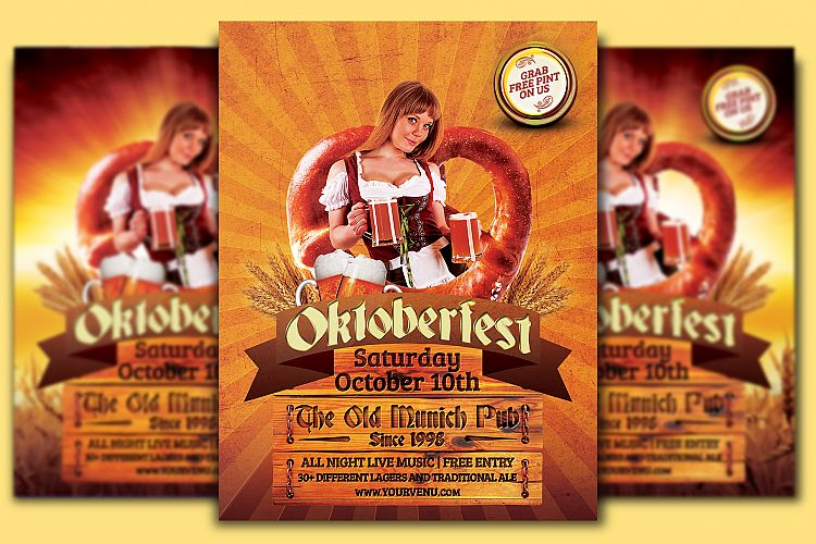 Oktoberfest Pretzel Flyer Template