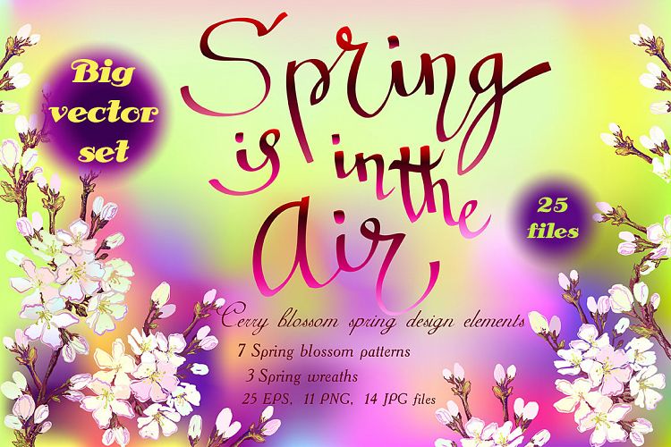 Big Spring Hand Drawn Vector Set