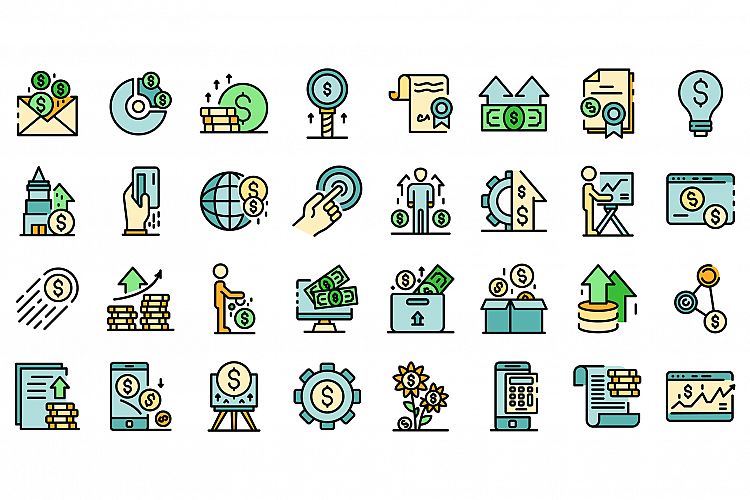 Investor icons vector flat example image 1