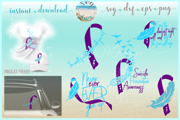 Suicide Prevention Awareness Quote Bundle SVG DXF EPS PNG