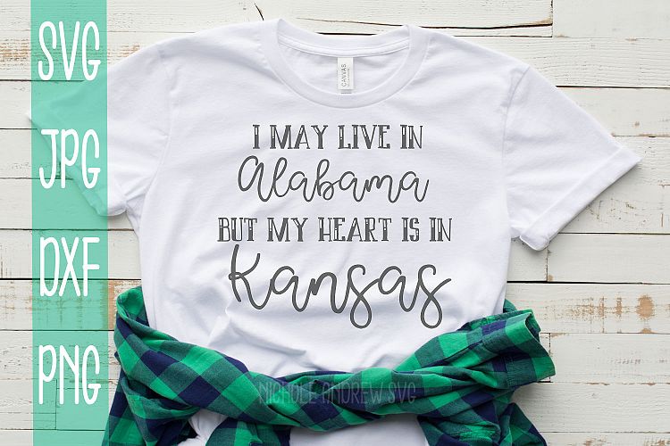 I may live in Alabama but my heart is in Kansas, SVG
