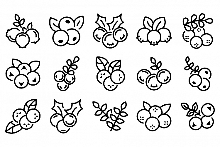 Rowan icons set, outline style example image 1