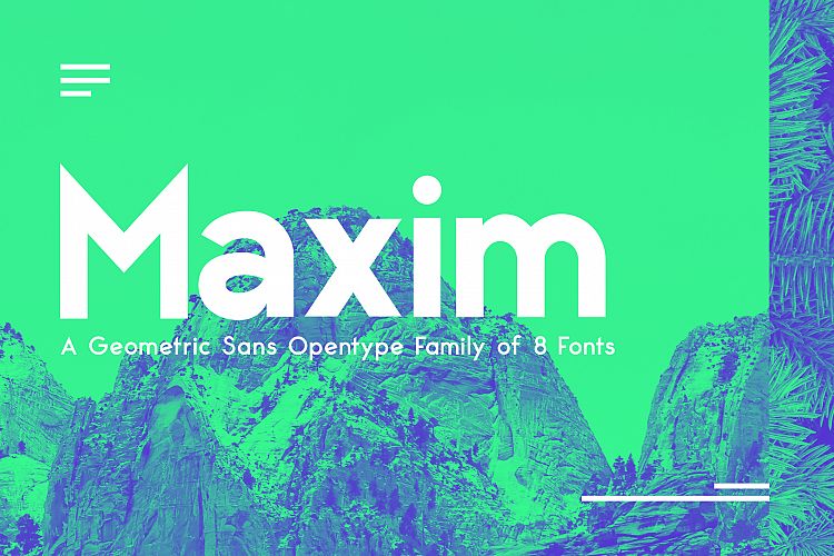 Maximus Sans - A Geometric Sans family of 8 Fonts