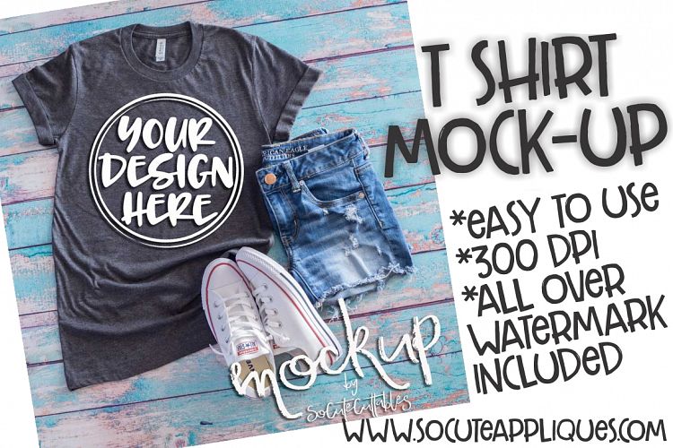 Gray t shirt mock up 6481