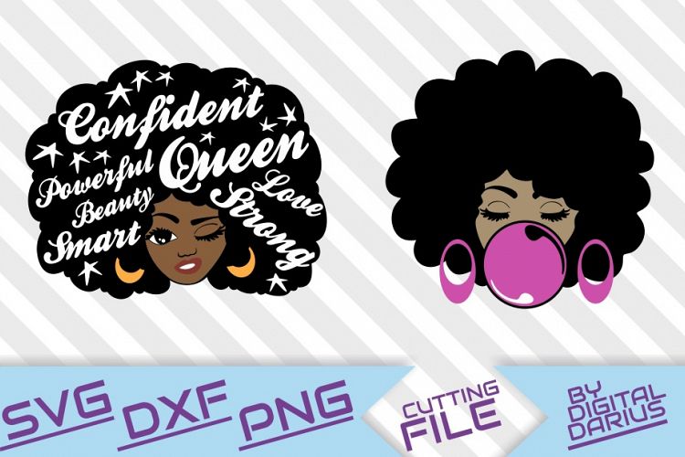 2x Black Woman svg, Melanin, Words, Bubble gum, Strong girl (298335