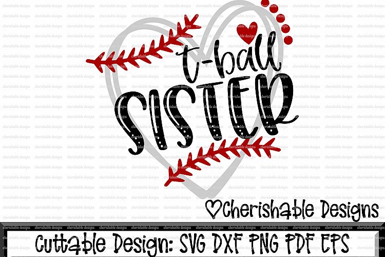 T ball Svg, T ball Sister svg, T Ball Cutting file, T-ball svg, heart frame baseball, dxf pattern, svg pattern, Cricut instant download