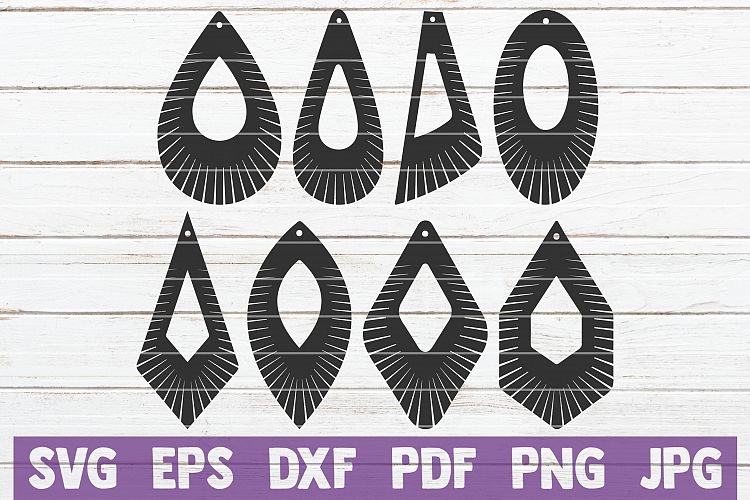 Download 16 Fringe Earrings with Hole SVG Cut File (217950) | Cut ...