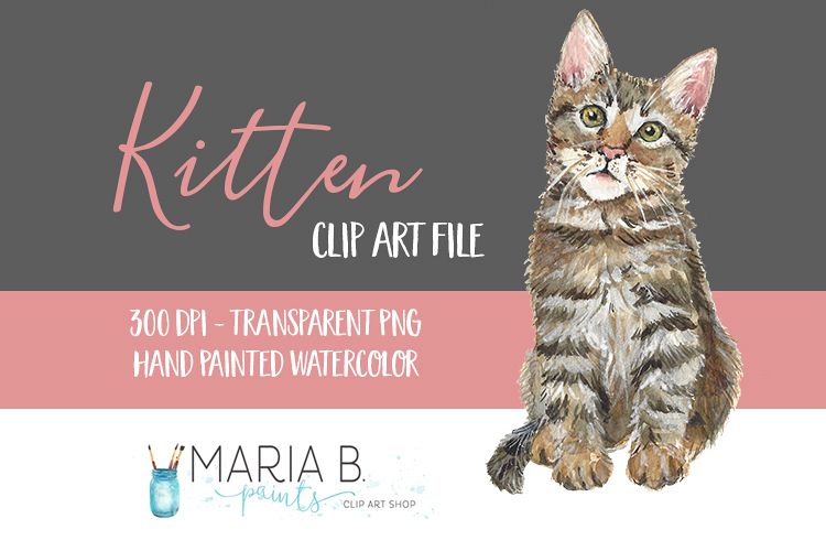 Kitten Watercolor Clip Art PNG