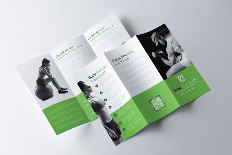 Body Fitness Club Trifold Brochure Template
