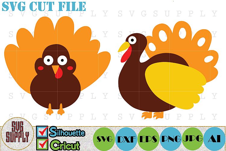 Thanksgiving Turkey SVG Cut File (129907) | Cut Files | Design Bundles