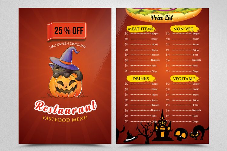 Halloween Menu Template