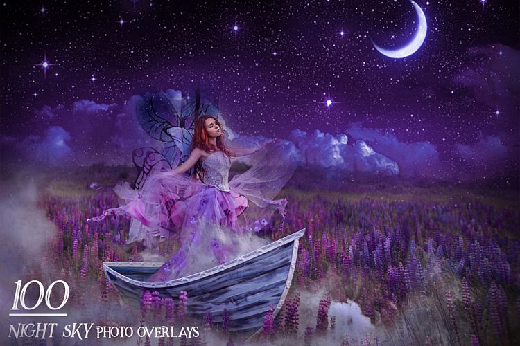 100 Night Sky Overlays