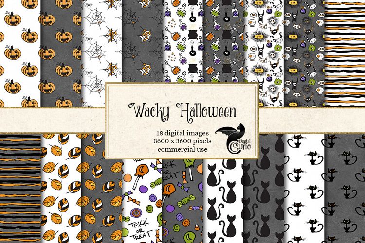 Wacky Halloween Digital Paper