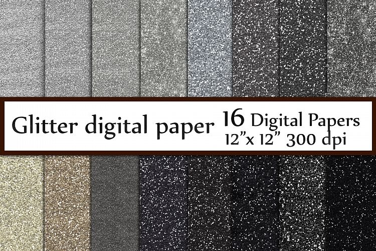 Silver Glitter Digital Paper