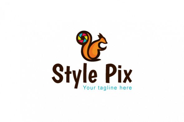 Style Pix - Cute Squirrel Animal Stock Logo Template for Photography