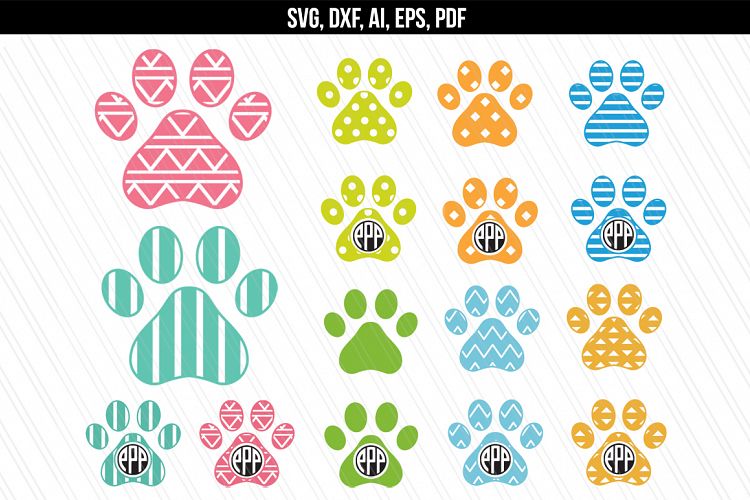 Dog Paw clipart SVG, DXF, AI, PDF, EPS