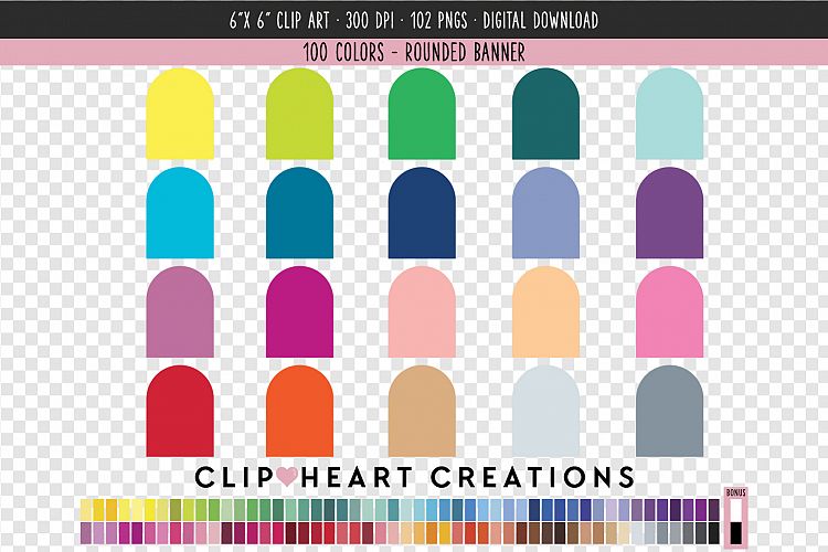 Rounded Banner Clip Art - 100 Clip Art Graphics