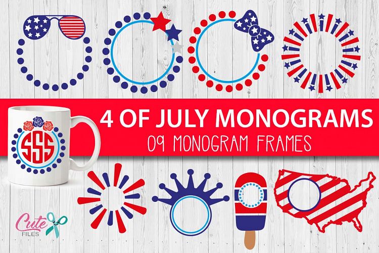 MONOGRAMS FRAMES  patriotic , 4th of July SVG,  patriotic cut file, freedom svg, USA svg