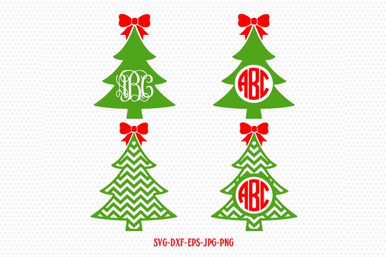 Christmas tree monogram svg, Santa svg, christmas svg