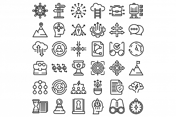 Opportunity icons set, outline style example image 1