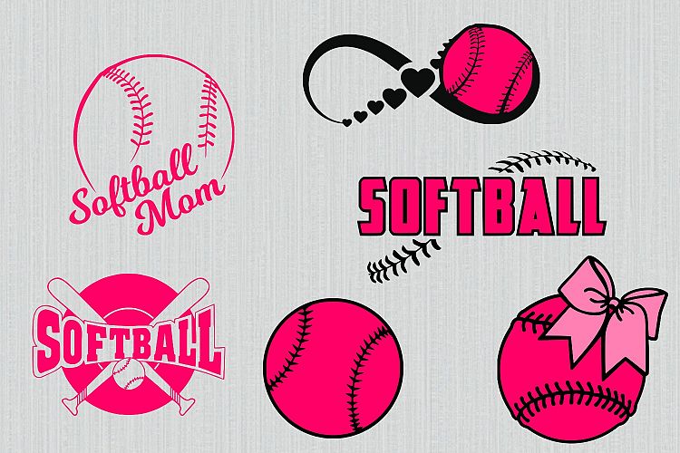 Softball svg bundle, softball clipart, softball cut files for cricut and silhouette, printable, png, dxf