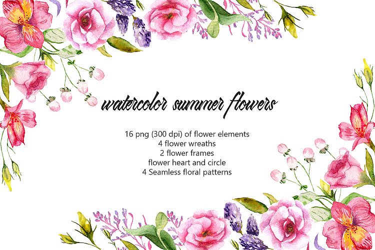 Remembrance of summer. Watercolor summer flowers