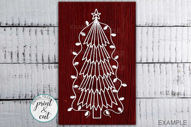 Primitive Christmas Tree Old vintage style svg dxf to cut (162118