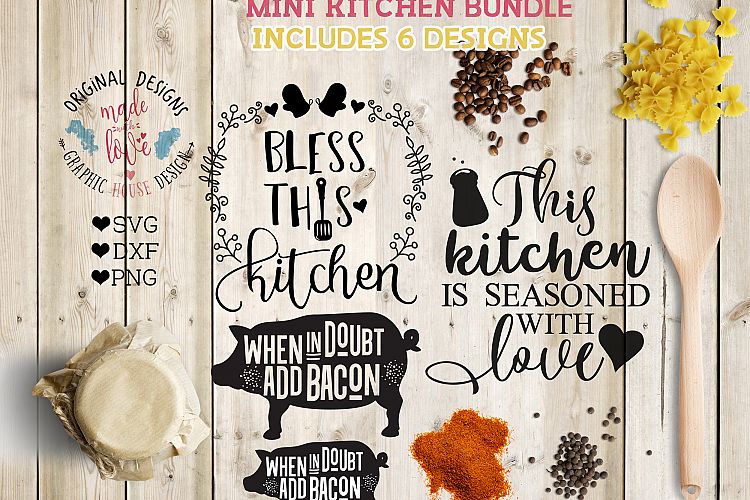 Kitchen Cutting Files Bundle SVG, DXF, PNG