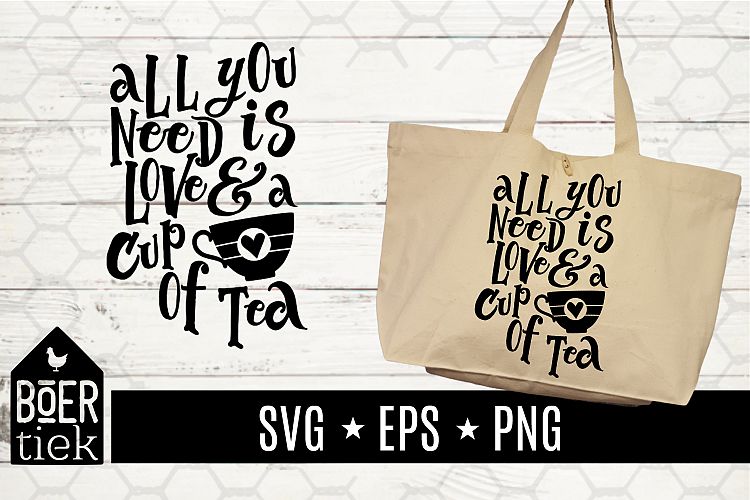 All you need is love and a cup of tea, SVG file