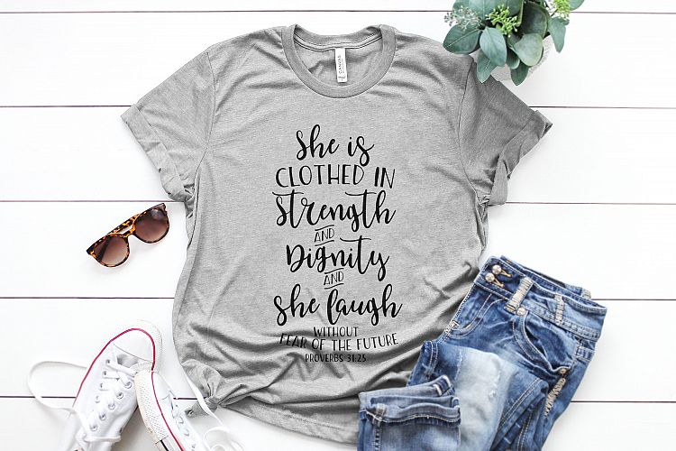 she is clothed in strength and dignity and laughs without fear of the future Printable