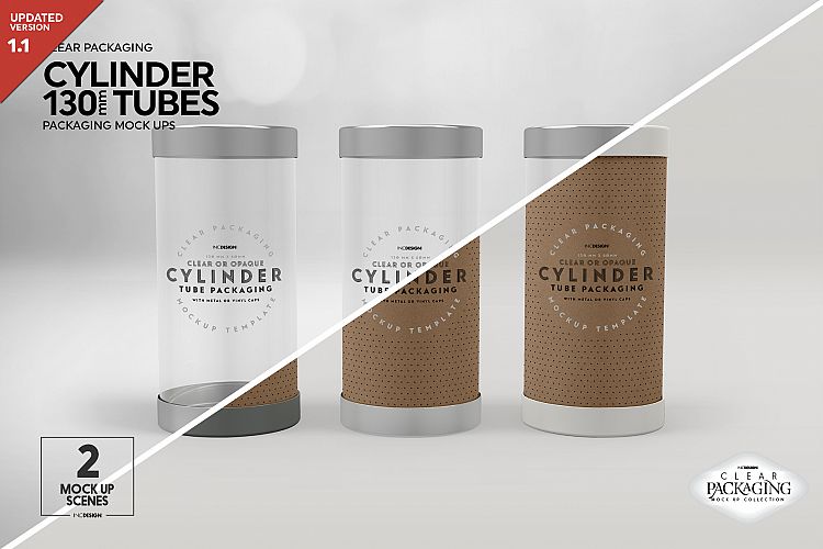130mm Cylinder Tube Packaging Mockup