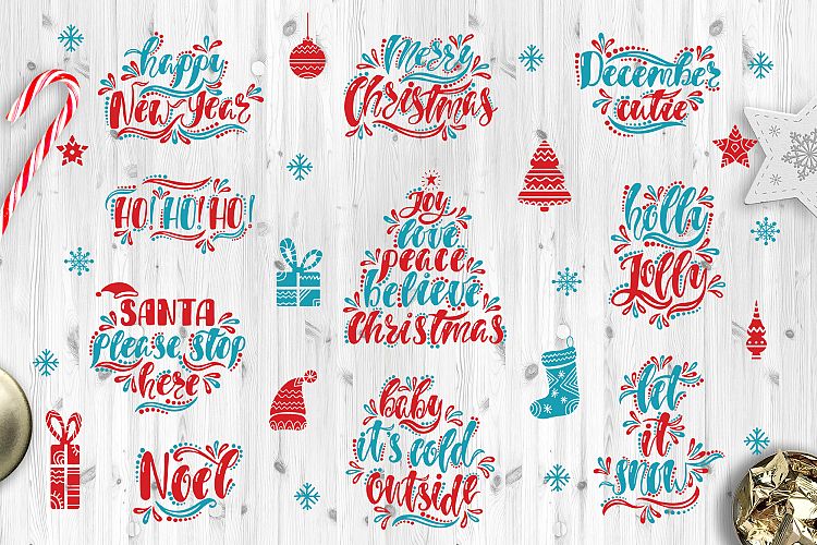 Christmas SVG Bundle. Holiday vector clipart.
