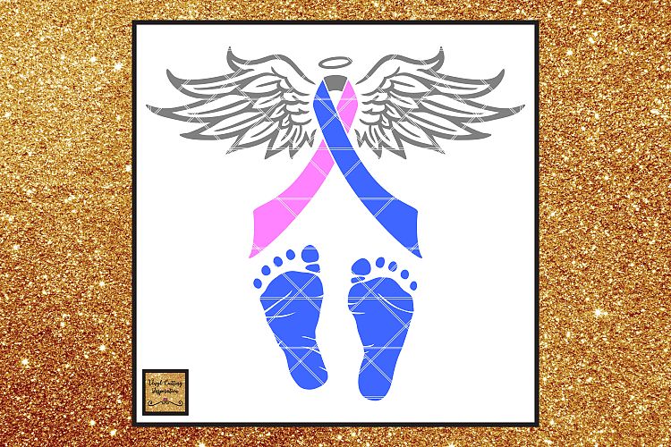 Pregnancy, Infant & Child Loss Awareness Ribbon Angel SVG