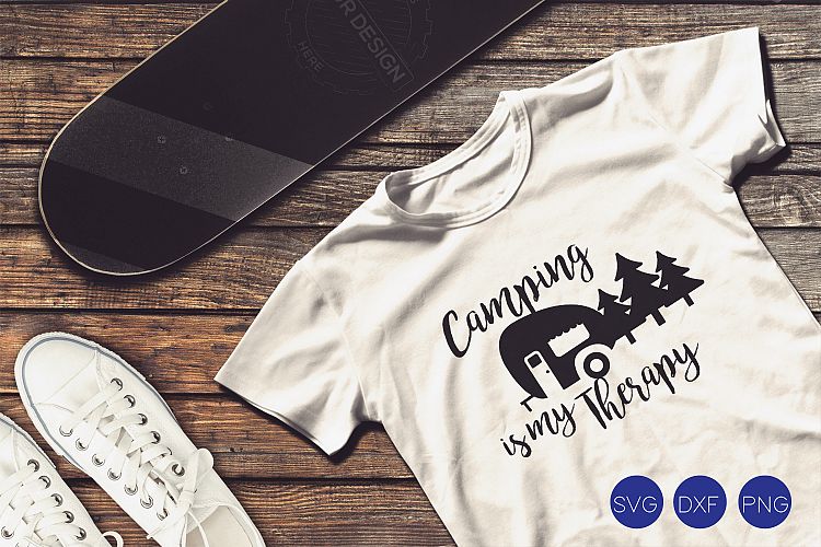 Camping is my Therapy SVG, DXF, PNG Cut Files 