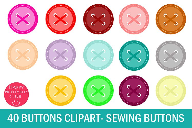 40 Button Clipart-Sewing Button Clipart- Scrapbook Buttons