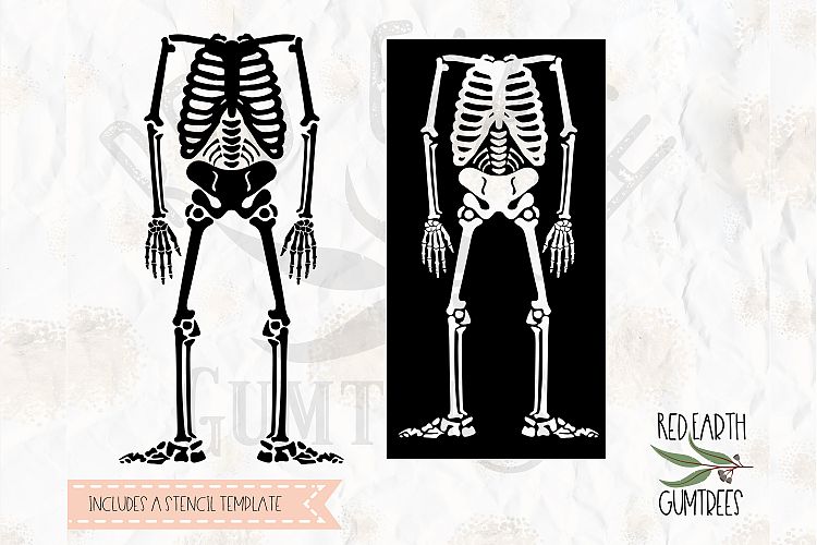 Halloween skeleton, skeleton stencil template in SVG,DXF,PNG