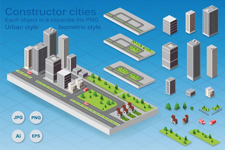 A constructor cities in format PNG, JPG, EPS