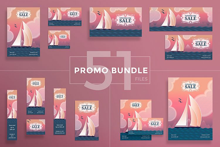 Columbus Day Sale Design Templates Bundle