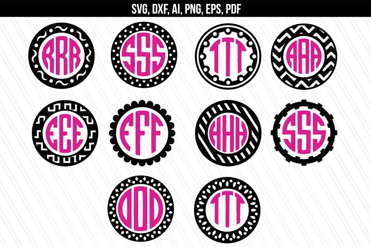 Circle Monogram frames svg