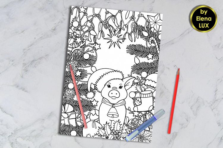 New Year 2019 Coloring Card