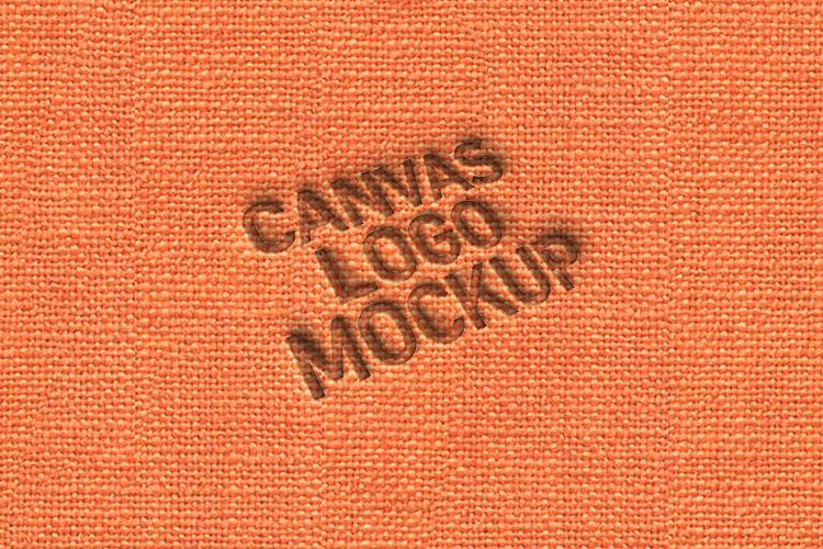 Pressed Canvas Logo Mockup