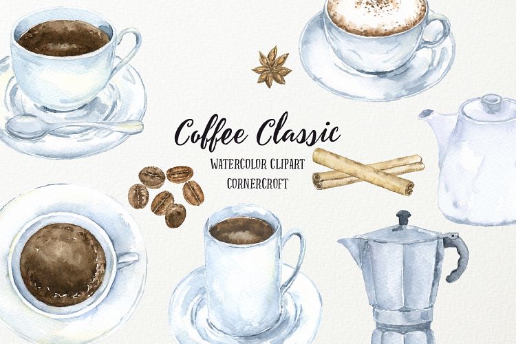 Watercolor Coffee Classic