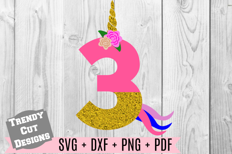 3rd Unicorn Birthday SVG