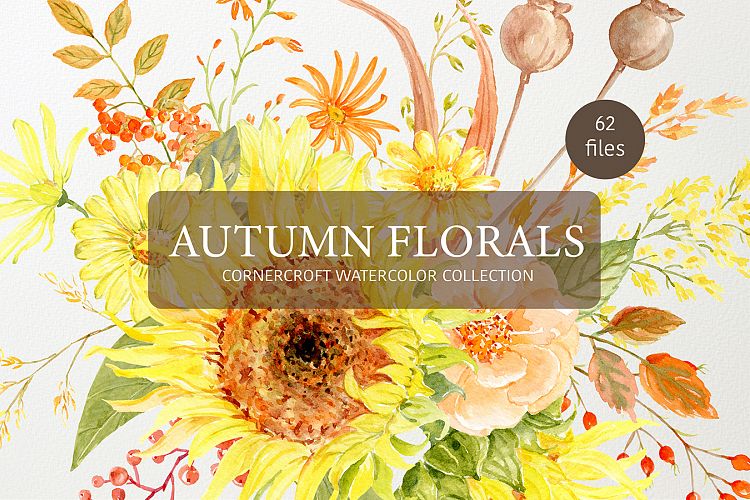 Autumn Floral watercolor clipart