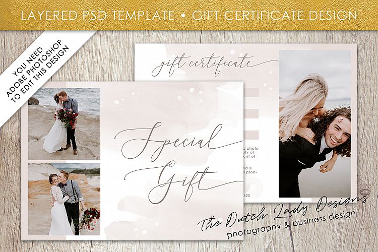 Photo Gift Card Template for Adobe Photoshop - Layered PSD Template - Design #47