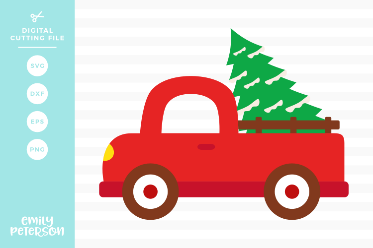 Christmas Truck SVG DXF EPS PNG