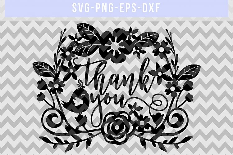 Thank you SVG Cut File, Wedding Paper Cutting, DXF EPS PNG