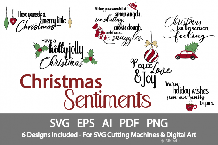 Christmas SVG Sentiments-Holiday Digital Cut Files   Clipart