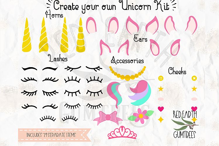 Create your own Unicorn kit,Make own unicorn SVG,DXF,PNG,EPS