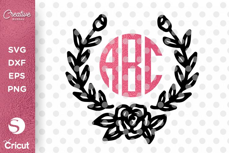 Floral Monogram Frame SVG, Monogram Frame SVG, Floral Wreath